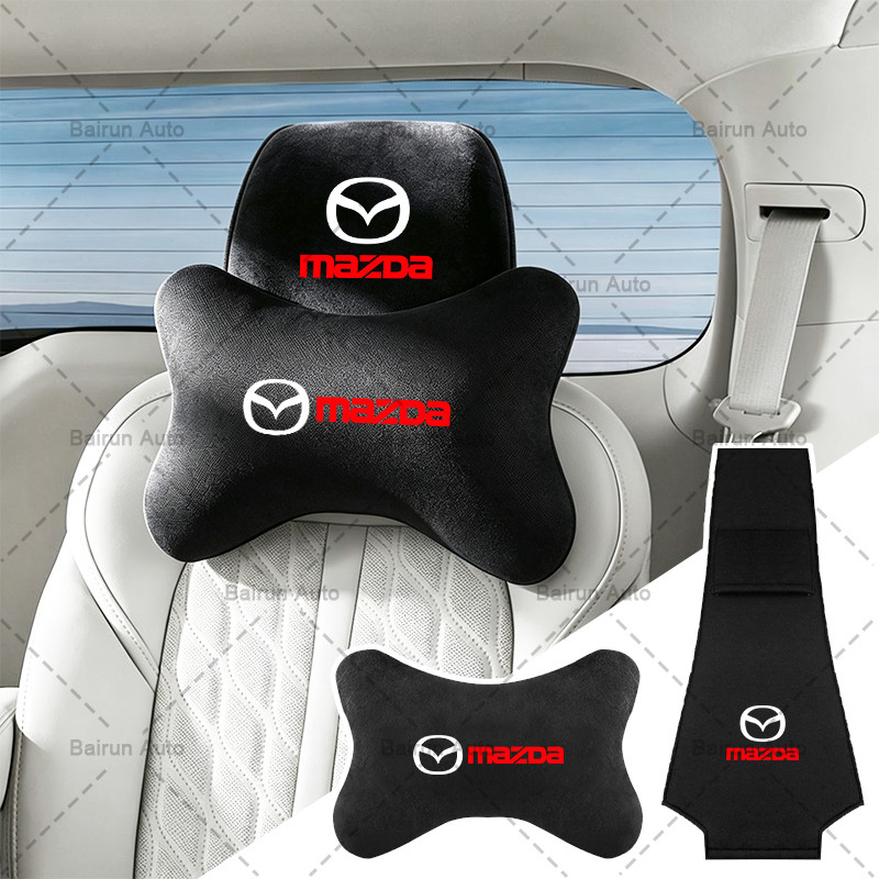 รถ Headrest เบาะผ้าฝ้ายนุ่มรถคอสนับสนุนหมอนสําหรับ Mazda 2 3 5 6 2017 CX-4 CX-5 CX-7 CX-8 CX-9 CX-3 