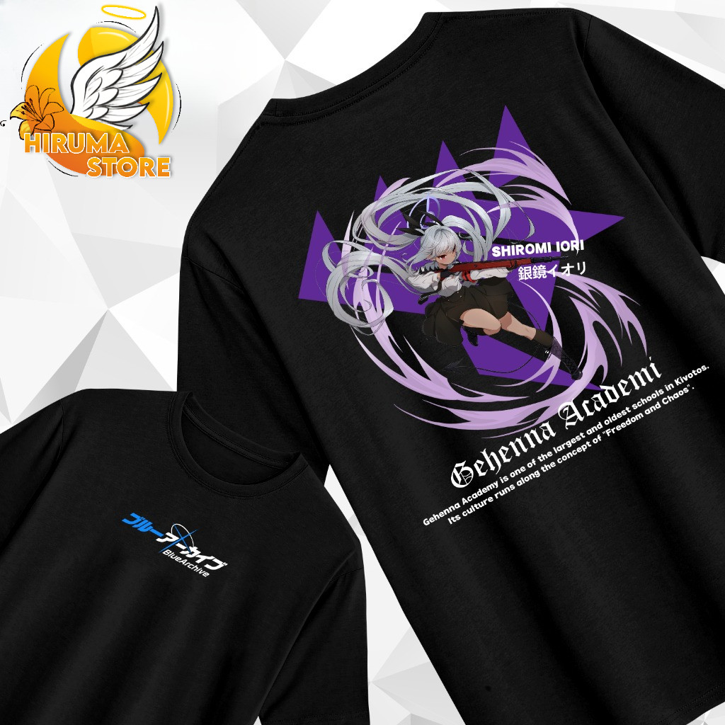BLUE ARCHIVE SHIROMI IORI GEHENNA DISTRO T-SHIRT ANIME GAME T-SHIRT - Cotton Combed 30s