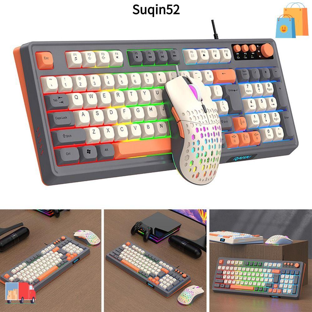 SUQIN52 RAID T98 คีย์บอร์ด, คีย์บอร์ดเมาส์ชุด, Backlight 98 เค้าโครงกุญแจการเชื่อมต่อ USB Gaming Mec