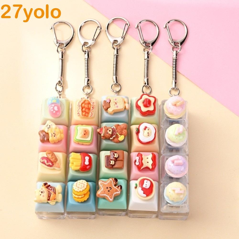 YOLO Keycap Fidget พวงกุญแจ, หมีกล Keycap คีย์บอร์ด Clicker ของเล่นพวงกุญแจ, Fidget พวงกุญแจปุ่มนิ้ว
