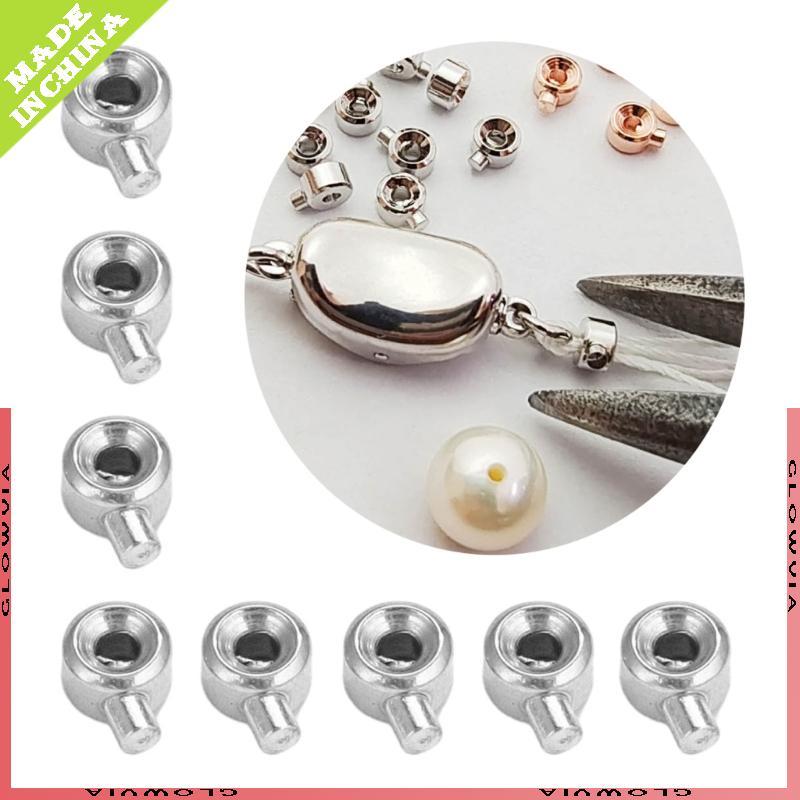 GLO 20 ชิ้นสะดวกลูกปัดตําแหน่ง Claspsps Stopper Spacer ลูกปัด Crimp End ลูกปัด
