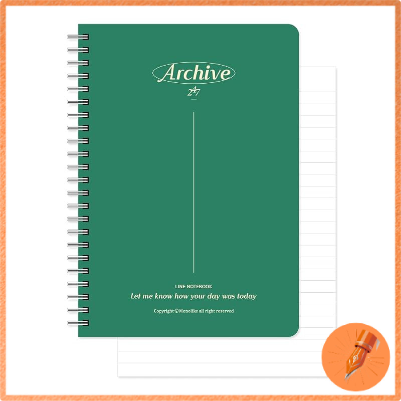 Monolike A5 Hardcover Lined Spiral Notebook 128 Pages, 5.83 x 8.27 inches