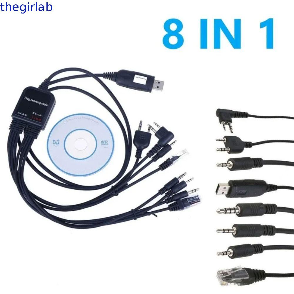 THEGIRLAB 8 in 1 สายการเขียนโปรแกรม USB, ABS พร้อม CD 8 in 1 สายเชื่อมต่อเครื่องส่งรับวิทยุ, สายข้อม