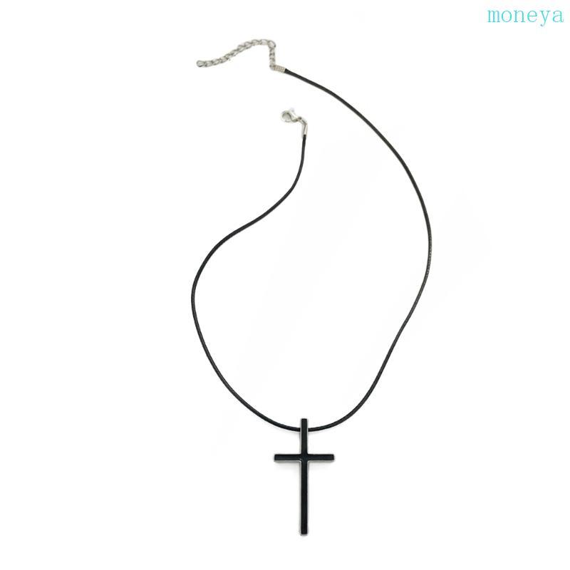 Mya Cross Necklace Retro Design Cross Pendant Necklace Leathers Cord Necklace