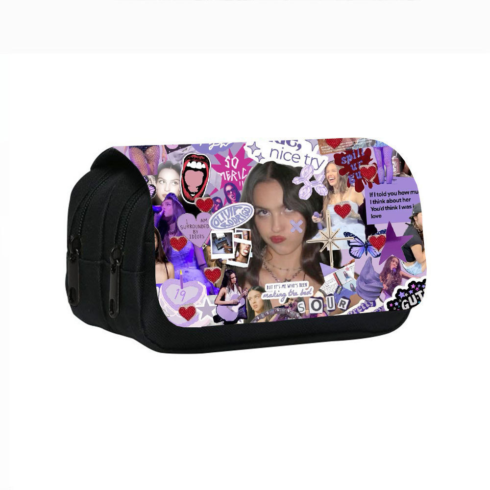 ขายส่ง Olivia Rodrigo Merchandise กล่องดินสอสองชั้น Olivia Rodrigo กระเป๋าเครื่องเขียนนักเรียน