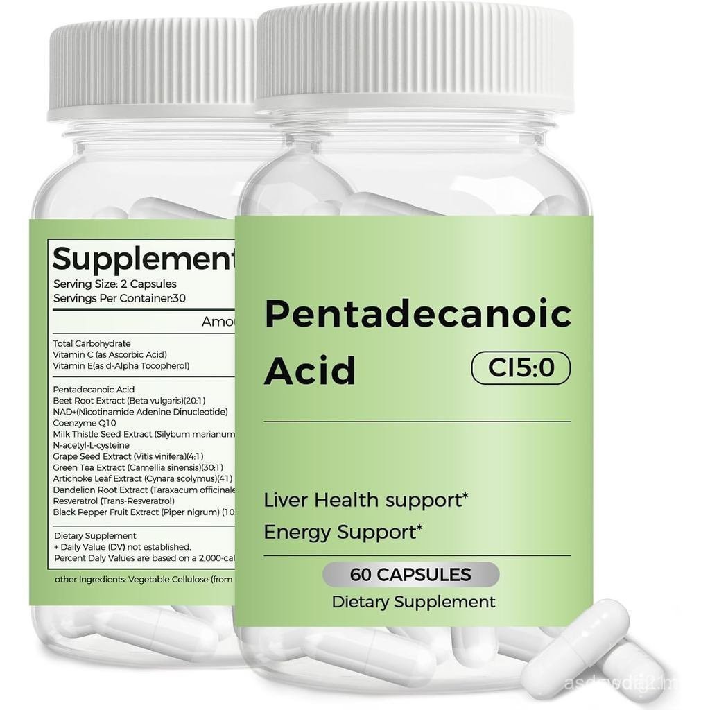 Pentadecanoic acid(C150)รองรับการเผาผลาญและสุขภาพมิโตชอนเดีย,ซูรจากนมแพะสูง - 60Capsule WHNG ISA9