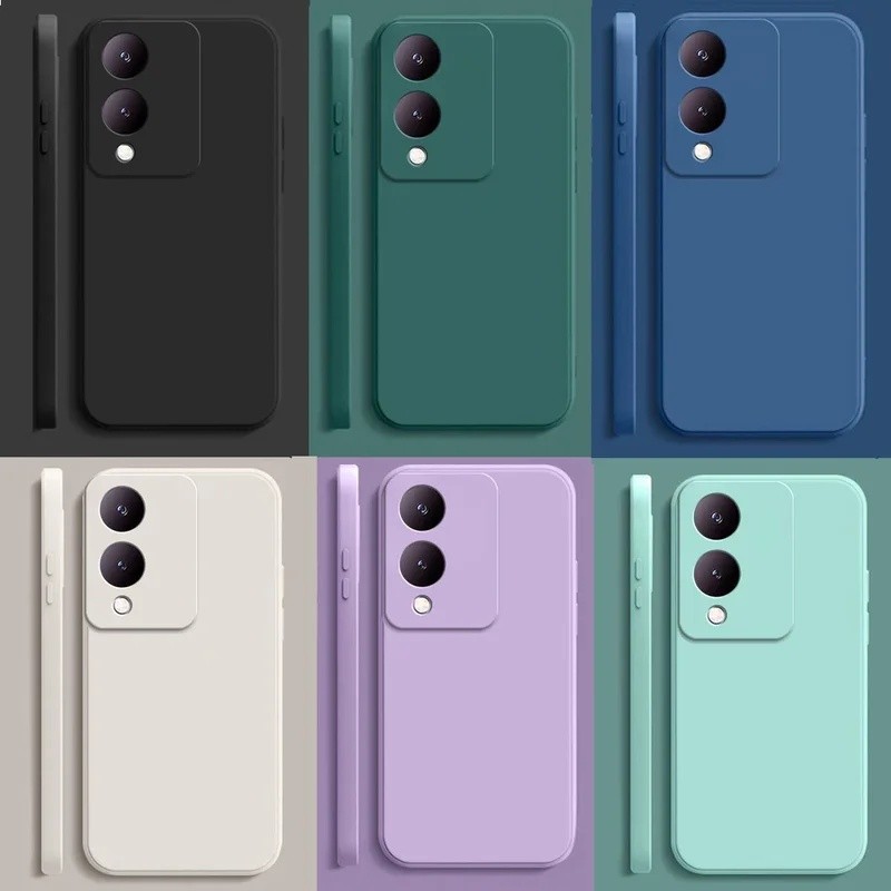 สีทึบบางเฉียบเคสโทรศัพท์สําหรับVivo Y17S Y16 Y78 Y100 Y30 Y77 Y76 Y18 ซิลิโคนนุ่มTPU Cover