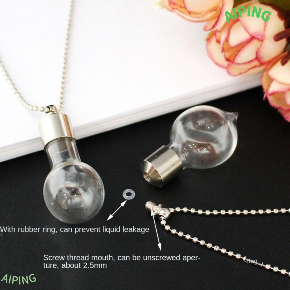 NG1ZX สร้อยคอ Vial, Ashes Fillable Fillable Wishing Jars สร้อยคอ, Ball Chain Urn เครื่องประดับขวดแก้