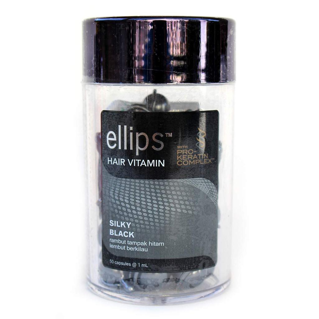 Ellips Hair Vitamin with Pro-Keratin Complex Jar(50 แคปซูล), Hair Beauty Oil, Silky Black (แพ็ค 1)