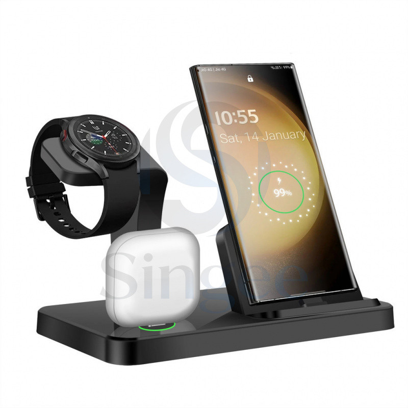 Samsung S23 S22 S21 Note 20 10 Z Flip Z พับ Galaxy Watch 6 5 Pro 4 3 Buds 3 in 1 Fast สถานีชาร์จไร้ส