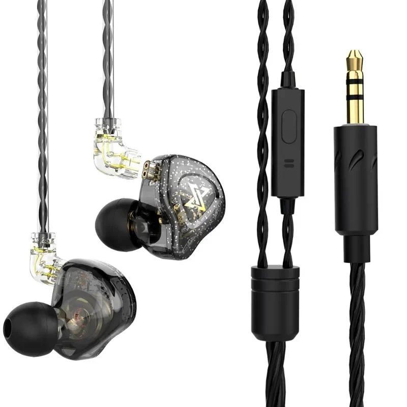 Hook ชุดหูฟัง In-line Control พร้อมไมโครโฟน QKZ AK6 Max 3.5 มม.หูฟังแบบมีสายแบบไดนามิกเพลงหูฟังที่ถอ