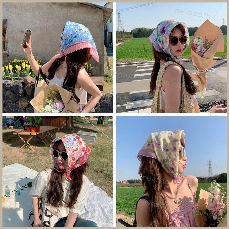 Nev ʚɞ Hair Bandana Head Kerchief Triangle Head Scarf Hair Scarf Floral Headwrap
