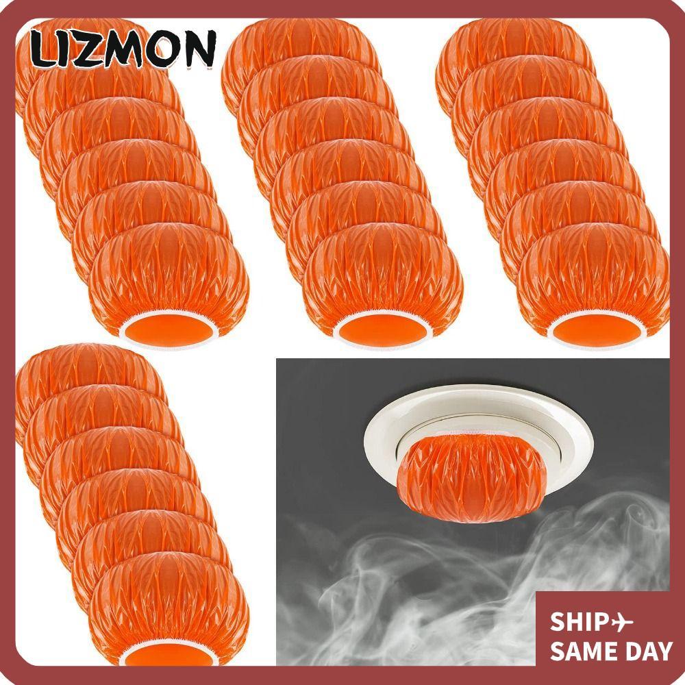 LIZMON Fire Alarm Dust Cover, Orange Thicken Smoke Detector, ระหว่างทําอาหารหรือเบเกอรี่พลาสติกยืดหย