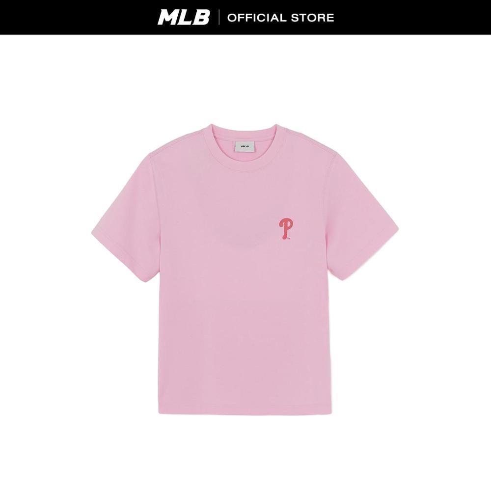 MLB เสื้อยืด ยูนิเซ็กซ์ Basic Color Lettering Back Graphic Over Fit T-Shirts รุ่น 3ATSB6363 10PKP สีชมพู
