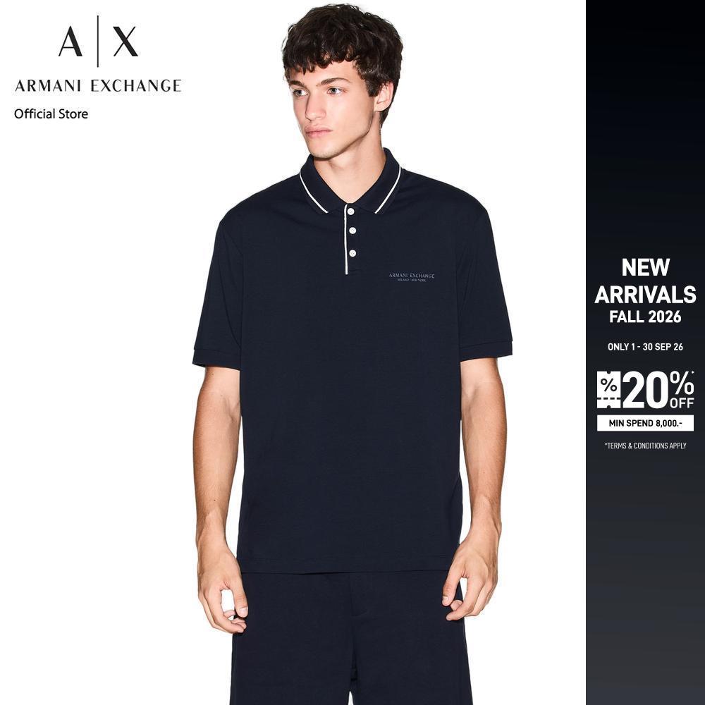 Armani Exchange เสื้อโปโล รุ่น XM001557-AF10363-UB101-สีกรมท่า
