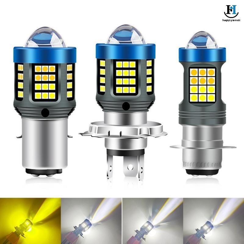 [GA] 1/2 ชิ้น 120 วัตต์ H4 ไฟ LED สําหรับรถจักรยานยนต์ 360° ไฟหน้า Super Bright Mini H4 H6 T19 P15D 