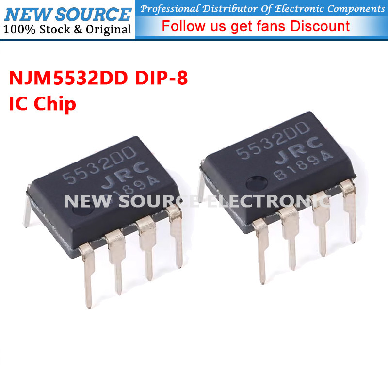 [1-5 ชิ้น] NJM5532DD DIP-8 IC ชิปเครื่องขยายเสียง IC Diy แหล่งใหม่