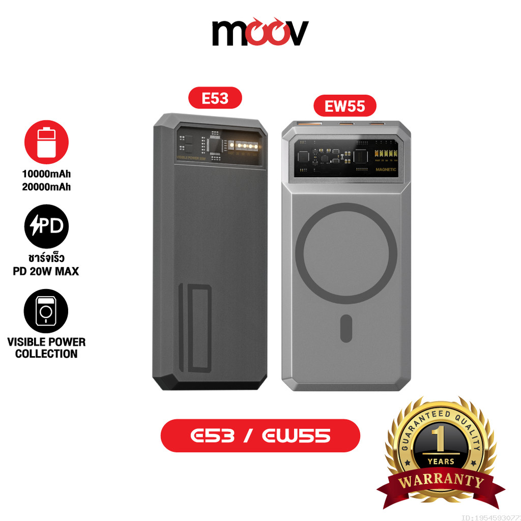 [ส่งไว] Eloop E53 10000mAh / Eloop EW55 20000mAh MagCharge Magnetic QC PD 20W Powerbank ชาร์จเร็ว