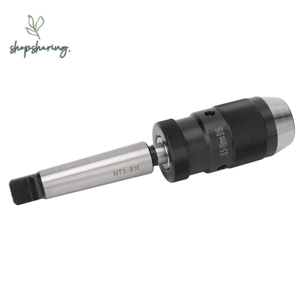 SHOPSHARING Keyless Drill Chuck, Morse Taper MT3 Tapered Mandrel MK3 Quick Release Drill Chuck, Quic