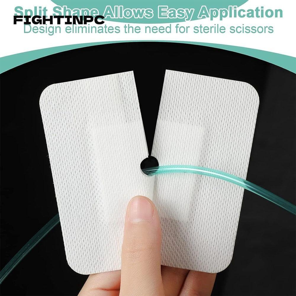 FIGHTINPC 10pcs Chest Catheter Cover, อุปกรณ์ไตเทียม Gtube Supplies Feeding Tube Pad, ทนทานผ้าพันแผล