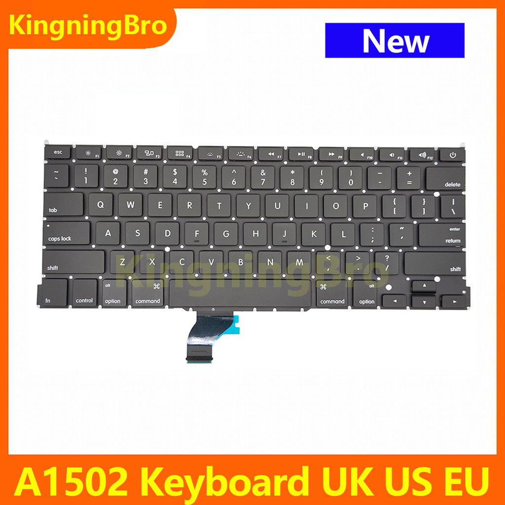 ใหม่ A1502 แป้นพิมพ์สําหรับ Macbook Pro Retina 13 "2013 2014 2015 เปลี่ยนแป้นพิมพ์ US UK สเปนฝรั่งเศสรัสเซียเยอรมัน