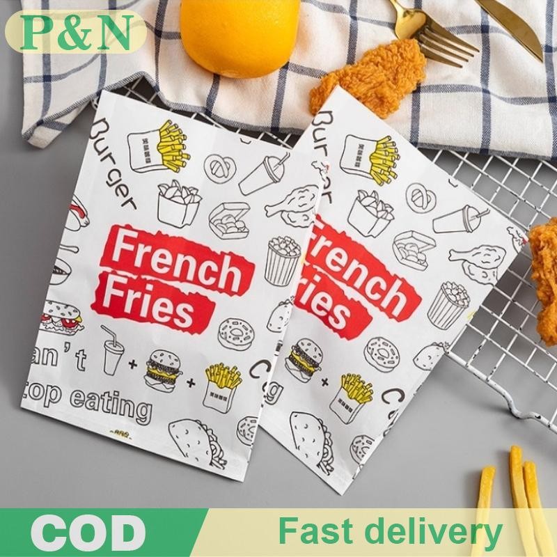 [P&N] 90/100 ชิ้นถุงกระดาษกันน้ํามันไม่ติดถุงบรรจุภัณฑ์อาหาร French Fries แซนวิชแพนเค้กเบอร์เกอร์ถุงกระดาษกันน้ํามันครัวเครื่องมือ [cod]