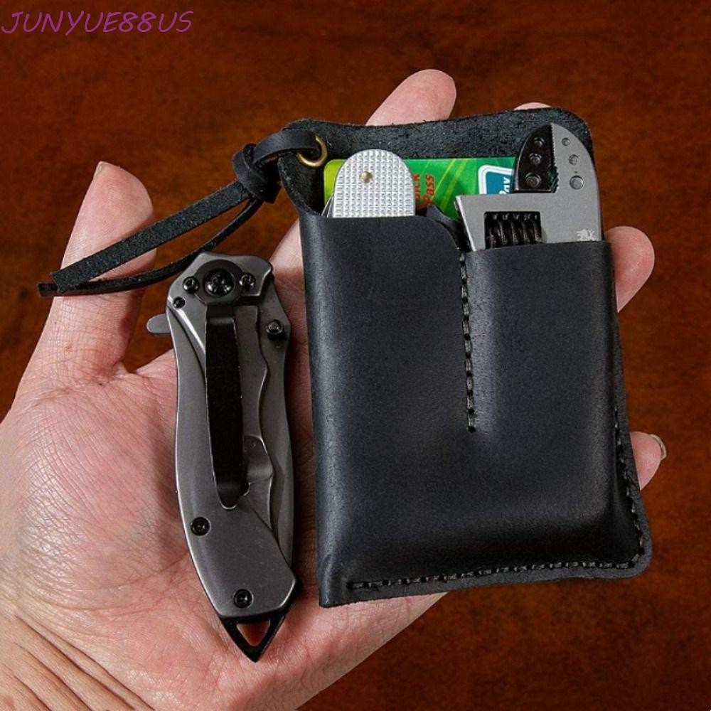 JUNYUE88US หนัง EDC Organizer,เข็มขัดหนังคลิปเครื่องมือกลางแจ้งกระเป๋า,แบบพกพา 3 กระเป๋า Handmade Mu