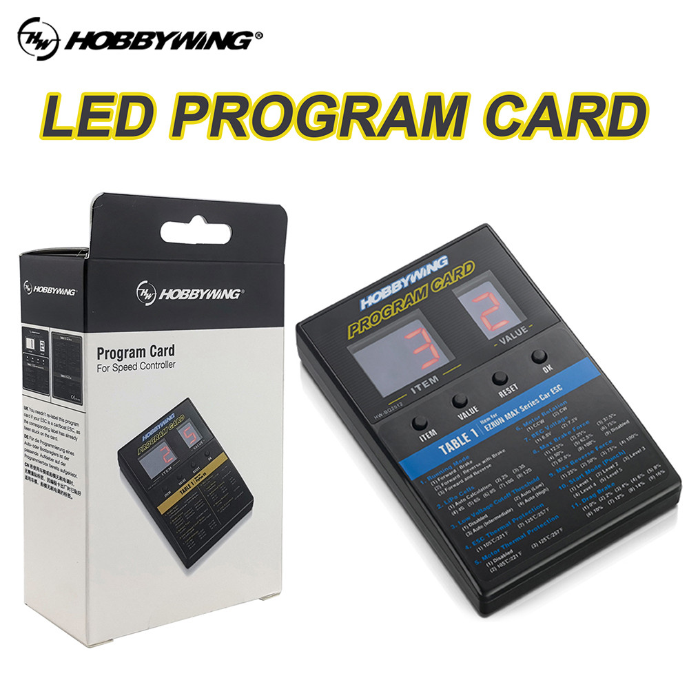 HOBBYWING ESC LED โปรแกรมกล่องการ์ดสําหรับ Platinum V1/V2 FlyFun V5 XeRun EzRun QuicRun SeaKing Seri