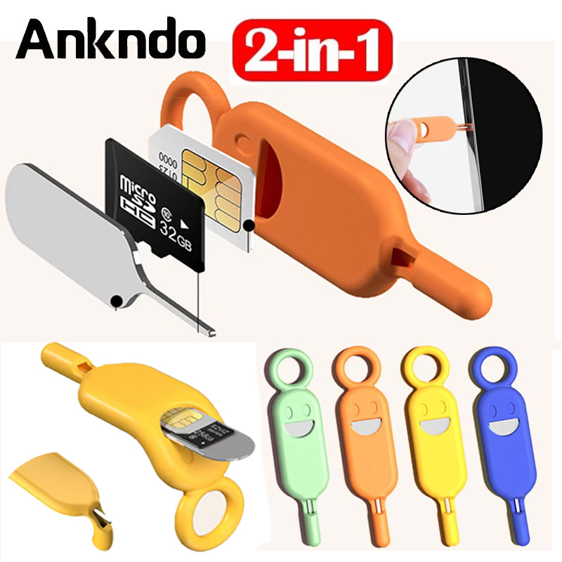 เครื่องมือถอดซิมการ์ด Ankndo โทรศัพท์มือถือ SimCard ปลดล็อคชิป Pin ถาดเครื่องมือ Eject Pin เครื่องมือเข็มเปิด Ejector พร้อม Anti-lost Case