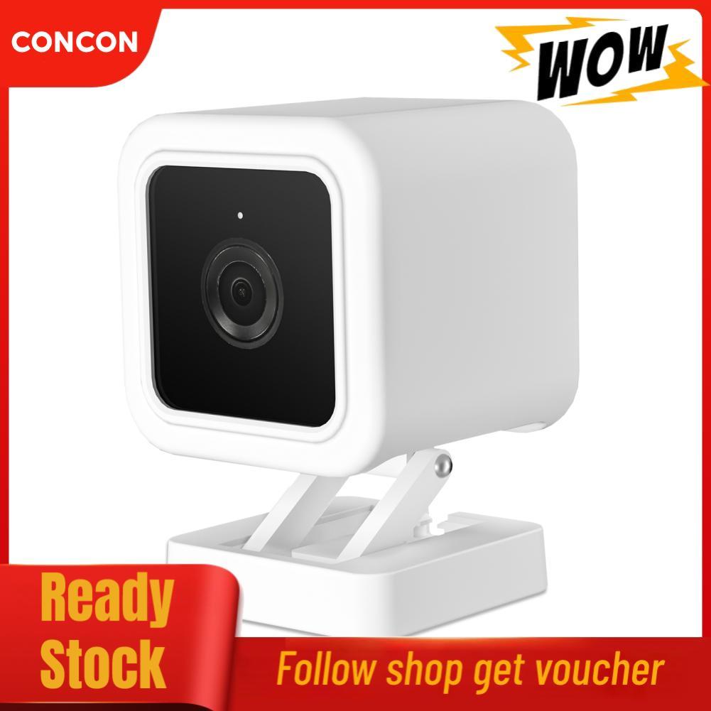 Concon Concon ใช้งานร่วมกับ Wyze Cam V3 Mount ฝาครอบซิลิโคนเคสยึดผนังฐานยึดเข้ากันได้กับป้องกันฝุ่น/