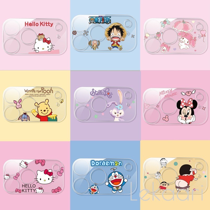 เลนส์ Flim Protector สําหรับ iPhone 17 Air Pro Max กลับสติกเกอร์โปร่งใสการ์ตูนหน้าจอกระจกนิรภัย