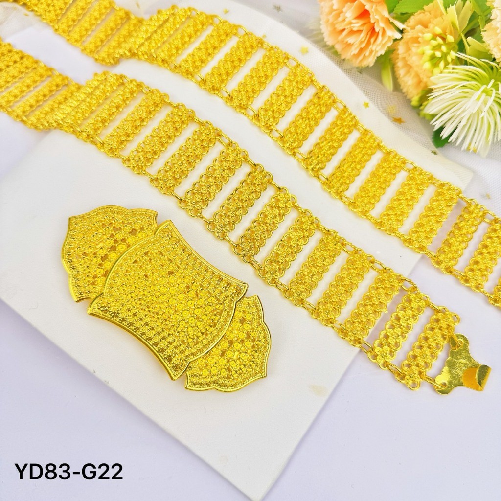 เข็มขัดชุดไทยสีทอง เอว 39 นิ้ว งานโลหะชุบทอง สามารถปรับขนาดได้เด็กและผู้ใหญ่สามารถใส่ได้