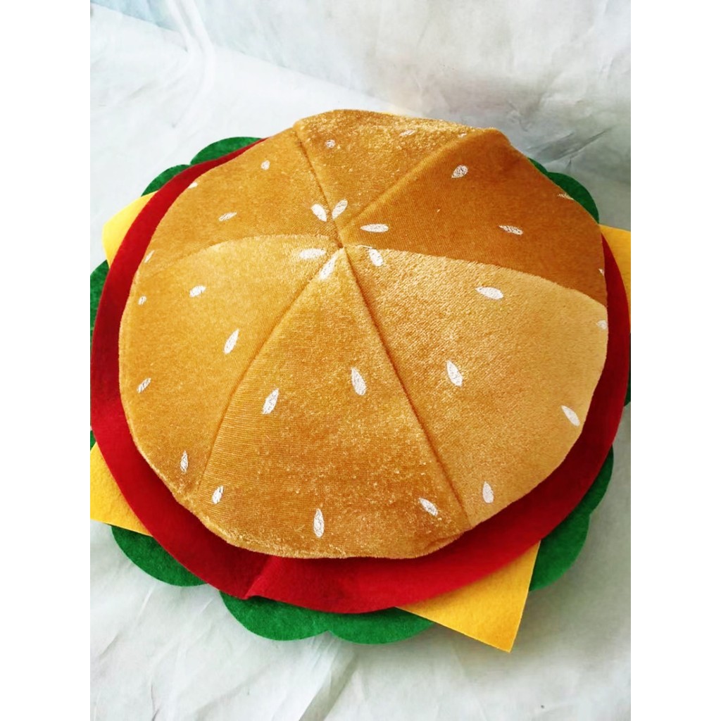 New Product#Internet Celebrity Girl Funny Cute Cartoon Burger Hat Photo Birthday Gift Party Gift Sam