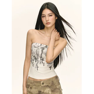Vogue🌟พร้อมส่ง🌟เสื้อเกาะอกสีพื้น เสริมฟองน้ำ ยืดพอดีตัว ใส่สบายมาก (FY3588)