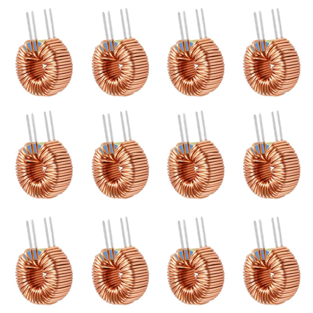12 ชิ้นแนวตั้ง Toroid แม่เหล็ก 220uh 5A เหนี่ยวนําขดลวด toroid core Inductor ชุด Toroid Inductor สํา