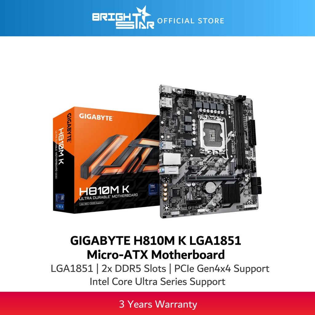 เมนบอร์ด GIGABYTE H810M K LGA1851 Micro-ATX