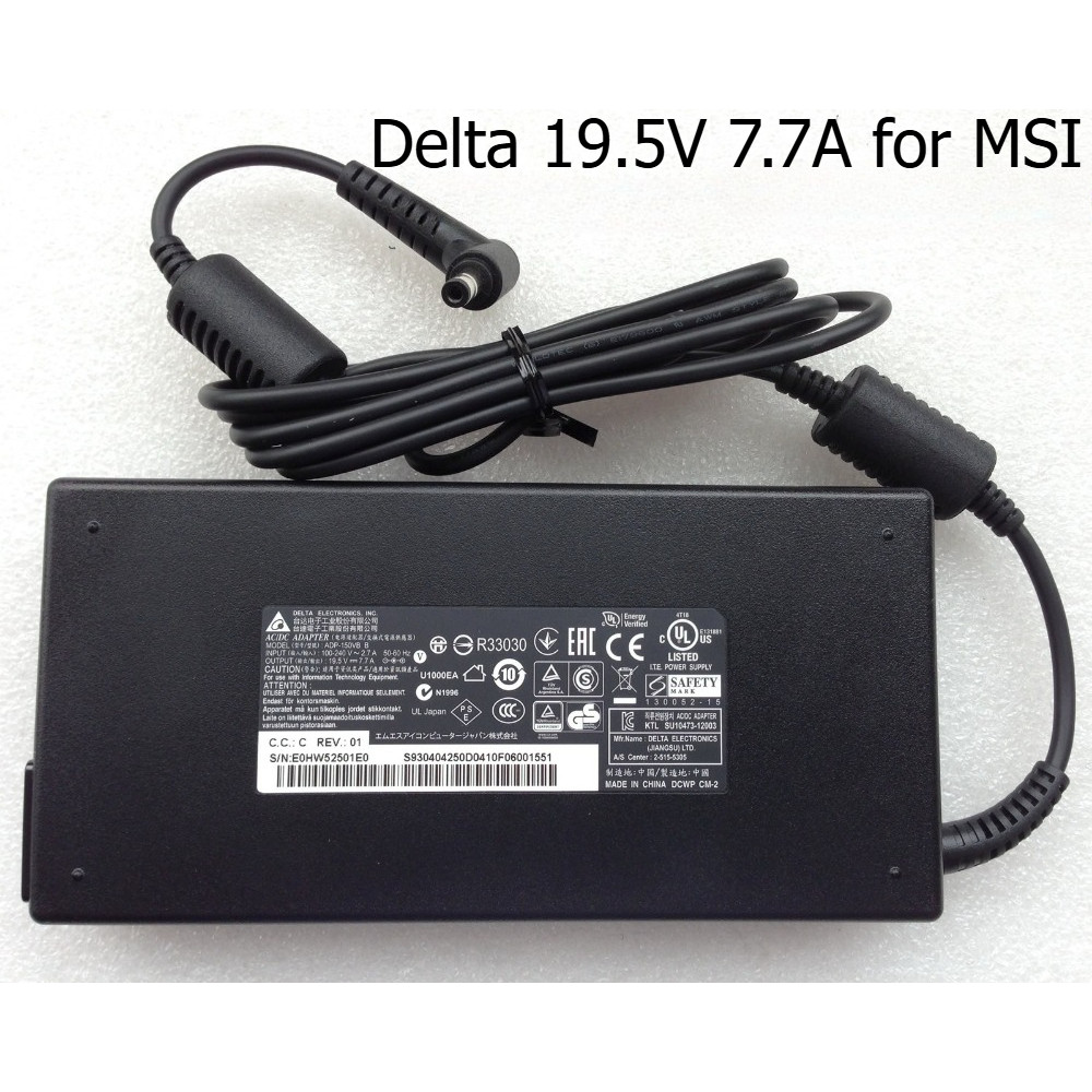 Delta 19.5V 7.7A 150W AC power charger สําหรับ MSI GS60 GE62 GS70 GF62 ADP-150VB B อะแดปเตอร์