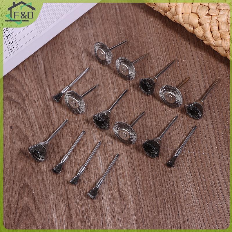 F&O 3/9/15 ชิ้น Mini แปรงโลหะชุดกําจัดสนิมแปรงทําความสะอาดแปรงขัดล้อสําหรับเครื่องบดโรตารีอุปกรณ์เสร