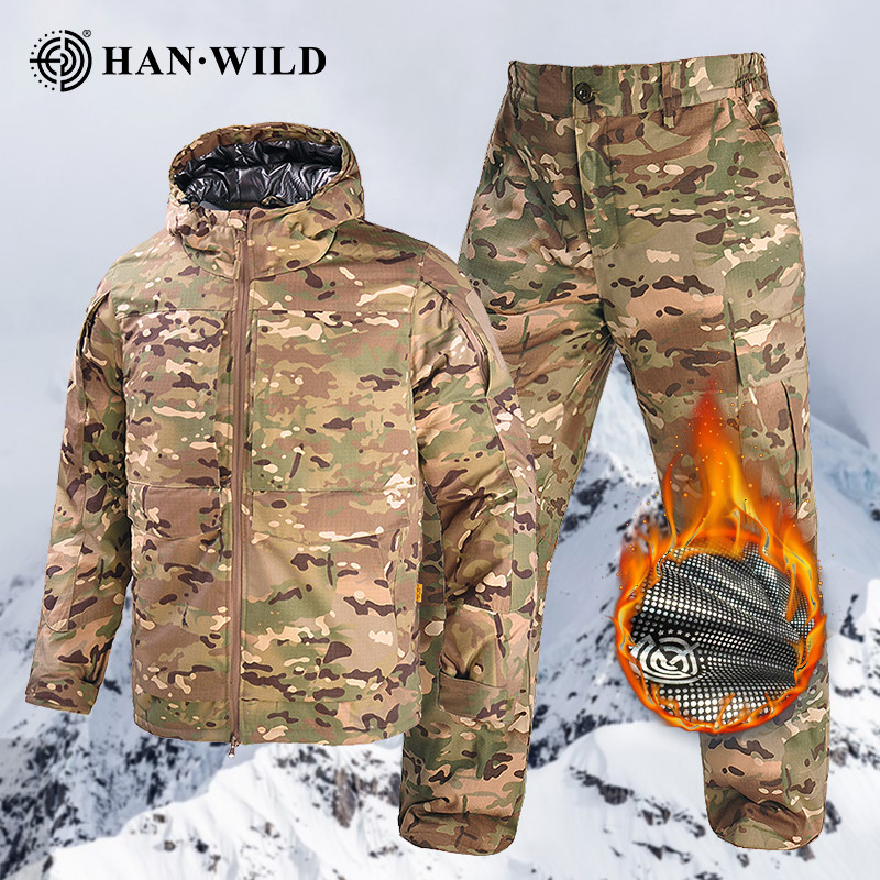 Wolves Winter Camouflage Cushion Jacket Suit Men รัสเซีย Cold-Proof Uniform Military Winter Coat Cus