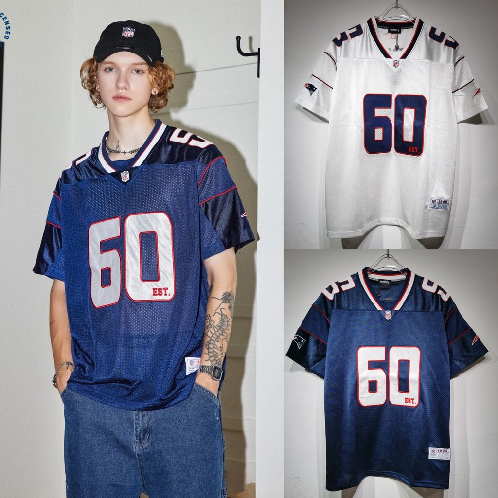 เสื้อยืดแขนสั้น Patriots แบบวี สำหรับกีฬา