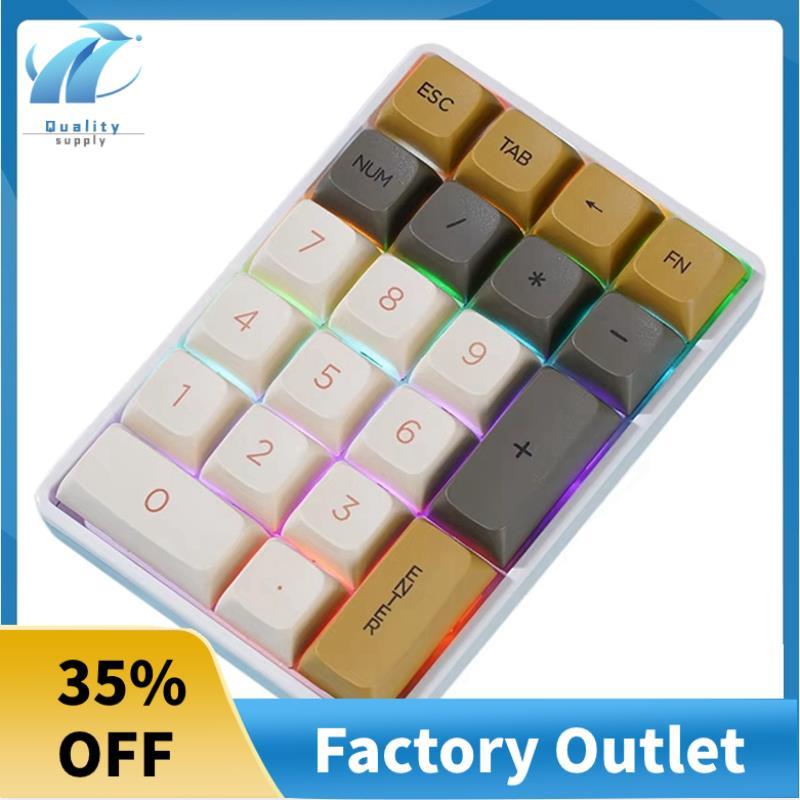 21Keys Mini Keyboard 2.4G ไร้สายจํานวน Pad แป้นพิมพ์ตัวเลขแบบกลไกสําหรับบัญชี Numpad Gaming Programm