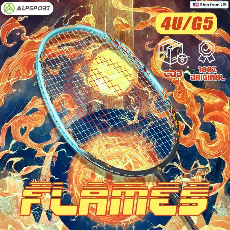 ALPSPORT Flame 4U 2 PCS/1Batch Original Design G5 Badminton Rackets Suitable for students and teenag