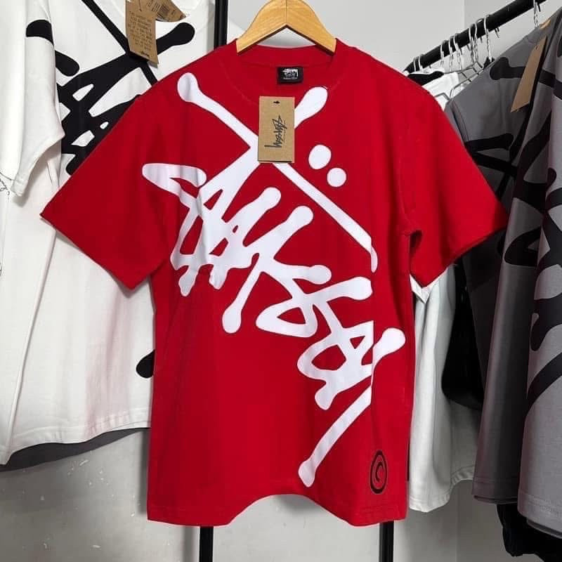 เสื้อยืดตัวอักษร Stu Big Logo 100% คอOT ไซส์XS-3XL แท็กเต็ม-