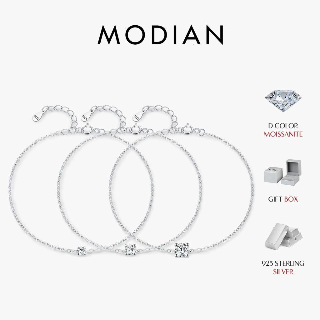 MODIAN D สร้อยข้อมือเงินสเตอร์ลิง 925 กะทัดรัดด้วยโมอิสานาイト เหมาะสมสวมใส่วันdaily wear