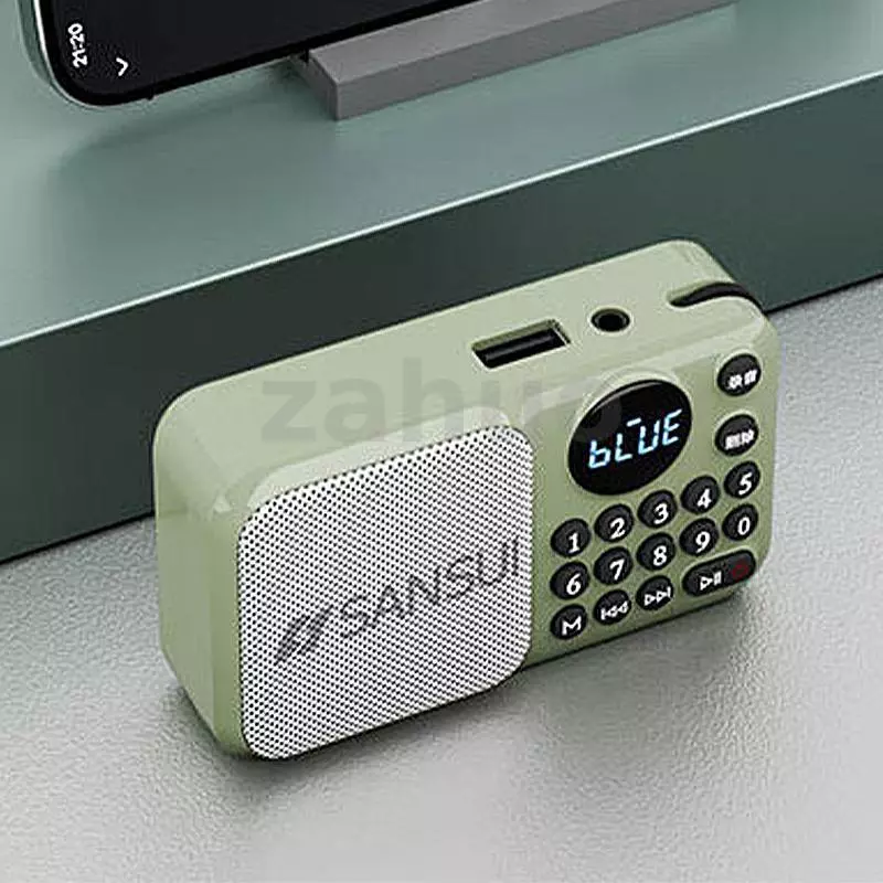 SANSUI U1 วิทยุ FM ลําโพงบลูทูธแบบพกพาลําโพงแม่เหล็กคู่ในตัวรองรับ TF Card U Disk 3.5 มม.AUX Playback ชาร์จดิจิตอล MP3 เครื่องเล่น Lanyard