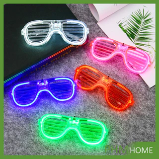 แว่นตาเรืองแสง "มีหลอดไฟ LED" แว่นตาบาร์ดิสโก้ สําหรับปาร์ตี้ คริสต์มาส แว่นสงกรานต์ Luminous glasses