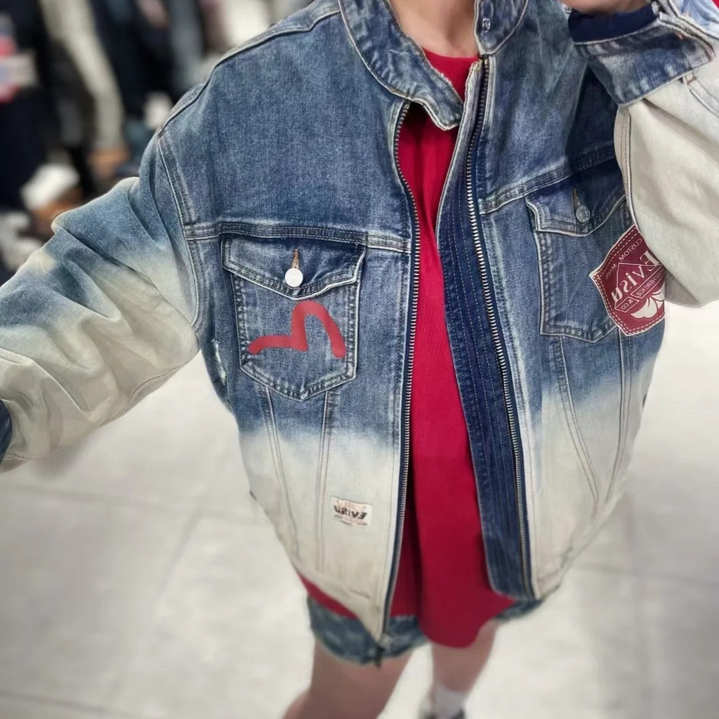 Evisu Multi-Pocket Loose Denim Jacket Men