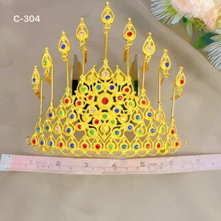 มงกุฏชุดไทย กะบังหน้าเด็ก ผู้ใหญ่ใส่ได้ เครื่องประดับผมชุดนางรำ ชุดไทยโบราณ