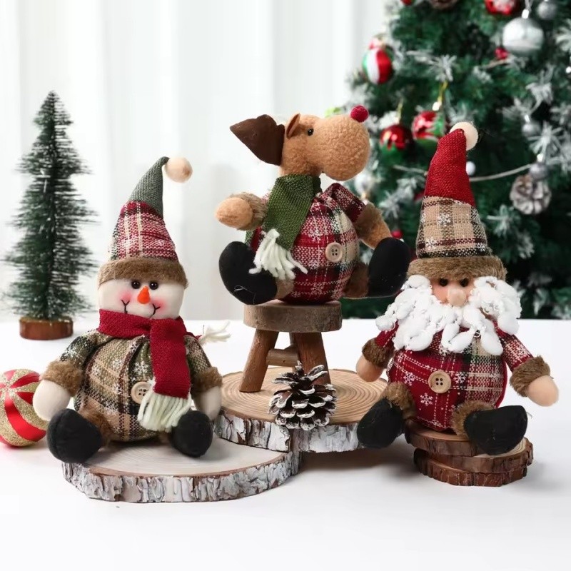 [คริสต์มาส Store] คริสต์มาส Elk ตุ๊กตาตุ๊กตางานรื่นเริงผ้า Art เครื่องประดับ Xmas - Cuddly Santa Claus ตุ๊กตาตกแต่งบ้านเด็กวันหยุดของขวัญ