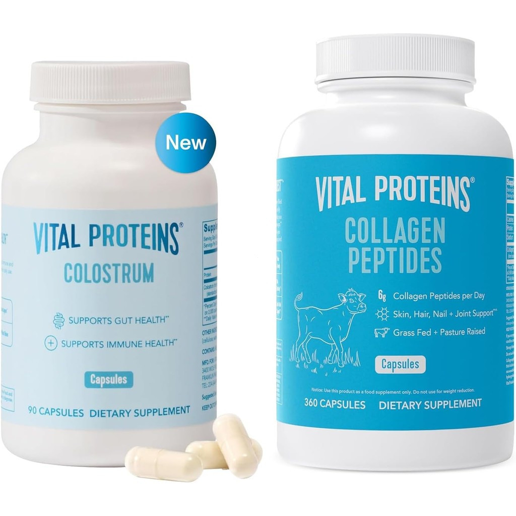 Vital Proteins อาหารเสริมแคปซูลคอลลาเจน (Type I, III) 360 Pills and Bovine Colostrum อาหารเสริม 90 แ